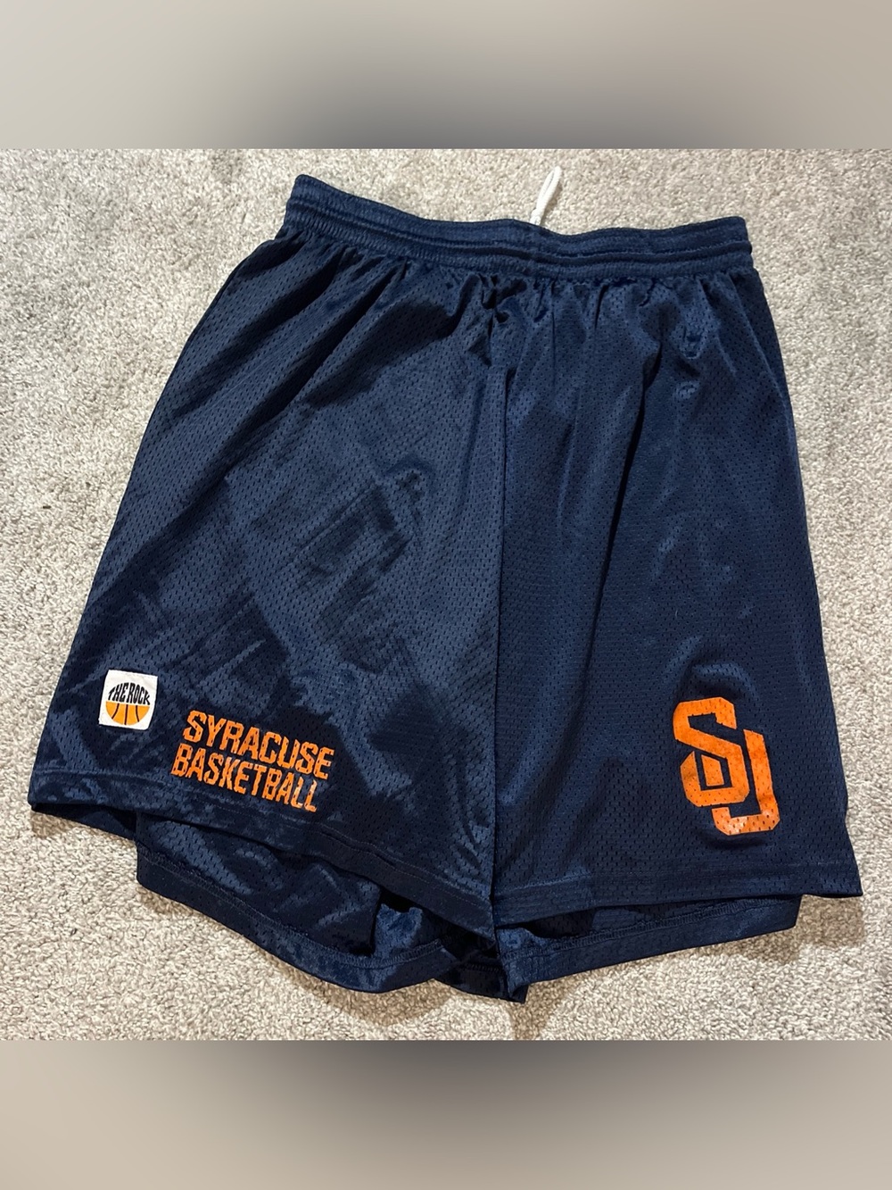 The Rock  ‘Cuse’ Syracuse Orange Orangemen 9.5” Team style Basketball Shorts XXL